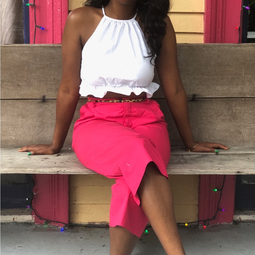 Zara hot pink magenta culottes pants